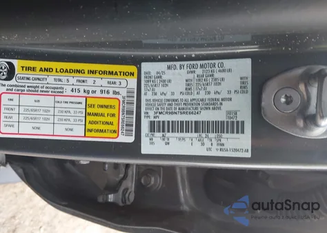 2025 Ford Bronco Sport Big Bend из США, поврежденный, VIN 3FMCR9BN7SRE66247